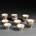 Twelve Norwegian Twohandled Sterling Silver Bowls with Lenox Porcelain Liners