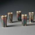 Five Peruvian Sterling Silver Beakers