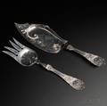 Two John R Wendt Moresque Pattern Sterling Silver Fish Serving Pieces