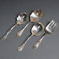 Four American Sterling Silver Flatware Serving Pieces