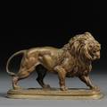 After Paul Edouard Delabrierre French 18291912 Bronze Model of a Lion