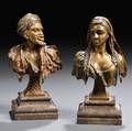 Pair of Franz Bergman Coldpainted Bronze Busts