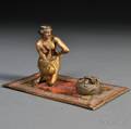 Austrian Coldpainted Bronze Figure of a Snakecharmer