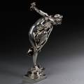After Charles Raoul Verlet French 18571923 Silvered Bronze Figure of a Woman with Roses