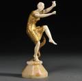After Georges Omerth French fl 18951925 Giltbronze and Ivory Figure of a Dancer with a Rose
