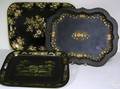 Three toleware trays