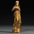 After AlbertErnest CarrierBelluse French 18241887 Giltbronze and Ivory Figure of a Woman Reading