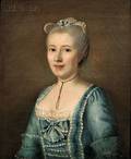 French School 18th Century Portrait of a Lady in Blue