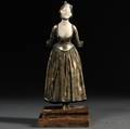 Continental School Late 19thEarly 20th Century Silvered Bronze and Ivory Figure of a Woman
