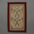 Silk Brocade Wall Hanging with Red Velvet Border