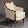 English Upholstered Mahogany Tub Chair