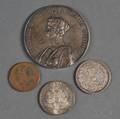 Russian Silver Medal and Three Russian Coins