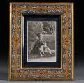 Framed Gelatin Silver Print of the Tsarevich Alexei Nikolaevich with His Dog Joy
