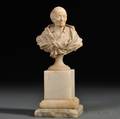 Possibly After Antoine Rosset French 17491818 Alabaster Bust of Voltaire