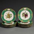 Eleven Paris Porcelain Handpainted Fruit Plates