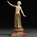 After Charles Arthur Muller French b 1868 Giltbronze and Ivory Figure of a Woman