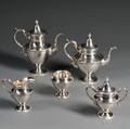 Fivepiece Fisher Silversmiths Tea and Coffee Service