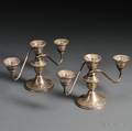 Pair of Watrous Mfg CoWeighted Convertible Sterling Silver Candelabra