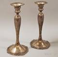 Pair of Graff Washbourne  Dunn Sterling Silver Candlesticks