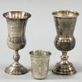 Three Silver Kiddush Cups