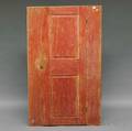 Redpainted Pine Cupboard with Paneled Door