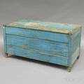 Bluepainted Pine Paneled Storage Chest