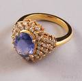 14kt Gold Sapphire and Diamond Ring