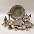 Seventeen Pieces of American and English Pewter Tableware