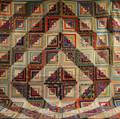 Pieced Log Cabin Pattern Quilt