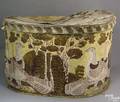 Two wallpaper hat boxes mid 19th c