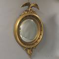 John Wattley Federalstyle Giltwood and Gesso Girandole Mirror with Convex Glass