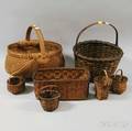 Seven Assorted Mostly Woven Splint Open Baskets