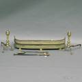 Five Pieces of Brass Fireplace and Hearth Equipment