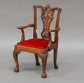 Rococo Chippendalestyle Carved Mahogany Childs Armchair