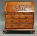 Chippendalestyle Carved Walnut Slantlid Desk