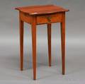 Federal Birch and Maple Serpentinetop Singledrawer Stand with Tapering Legs