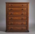 Victorian Walnut and Burl Veneer Lockend Tall Chest of Drawers