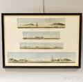 Framed Lithograph Reproduction of Four Boston Bay Views