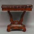 Empire Mahogany Veneer Lyrebase Card Table
