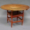 Redpainted Ovaltop Wooden Chair Table