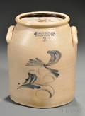 Cobaltdecorated Stoneware Crock with Cover
