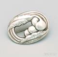 Early Georg Jensen 830 Silver Brooch