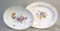 Large oval Dresden platter with floral and gilt decoration