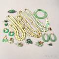 Group of Green Jade and Hardstone Jewelry