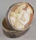Small English Silver and Shellcarved Cameo Lidded Box