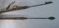 Two Reproduction Brass and Iron Whaling Harpoons with Wood and Rope Handles