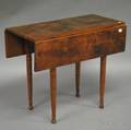 Country Late Federal Tiger Maple and Maple Dropleaf Table