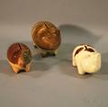 Three Glazed Pottery Pig Banks