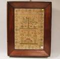 Framed 19th Century Hannah Hutton Kestones Seminary Union School Yarmouth Durham Needlework Sampler