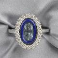 Platinum Aquamarine Enamel and Diamond Ring Faberg